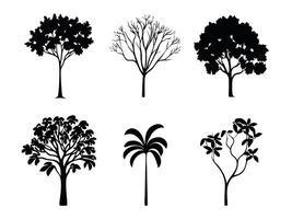 Assorted tree silhouettes set for design vector
