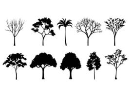 Professional tree silhouette design bundle for digital use vector