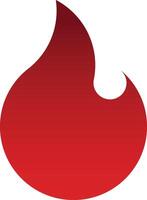 Red Gradient Fire Icon for Flammable Products vector