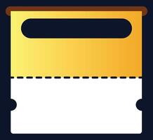 Horizontal Label Ticket for Sale with Gradient Gold White on Dark Blue Background vector