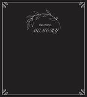 Funeral card. Empty card with black background and frame. Church cross. In loving memory. vector