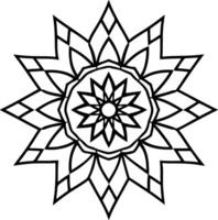 Black and white floral mandala with abstract flower design and nature-inspired elements vector