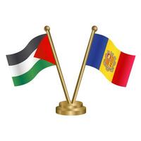 Palestine and Andorra table flags. vector