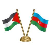 Palestine and Azerbaijan table flags. vector