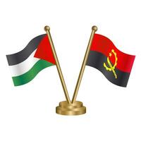 Palestine and Angola table flags. vector