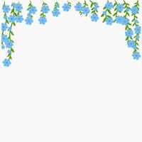 Blue flower vine design border background illustration vector