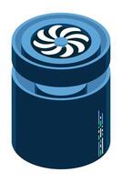 Isometric cloud database. Cloud computing and file cloud storage. Modern technology. Isometric technology, vector