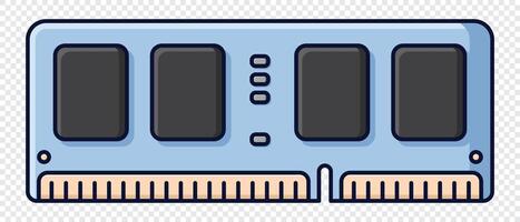 RAM memory computer. Computer RAM icon. Random access memory. Flat cartoon style. vector