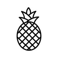 Pineapple with leaves icon. vector