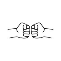 Two clenched fists icon set.. vector