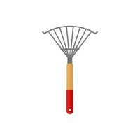 A rake with a handle on a white background vector