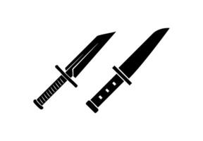 Two knives are shown on a white background vector