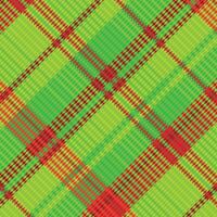 A green and red plaid fabric pattern vector
