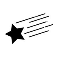 Silhouette of a shooting star with black trail lines on a white background. Suitable for logos about space objects such as meteoroids, comets, asteroids. illustration vector