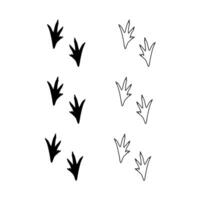 Chicken footprint flat and line style black color with white background vector