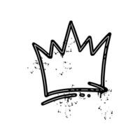 Crown illustration with graffiti touch on white background vector