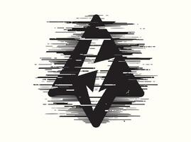Electrical Alert Silhouette in Glitch Graphic Style vector