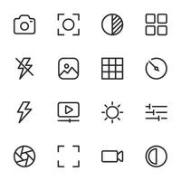 A set of icons for a camera app vector