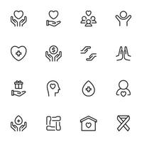 A set of icons that include a heart, a dollar sign, a house, a cross vector