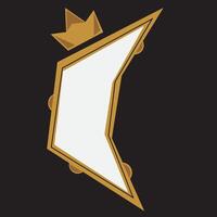 crown board flat style gold label and frame vector
