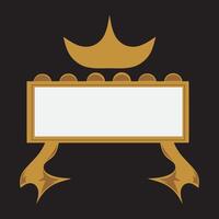 flat style gold label and frame ribbon board vector