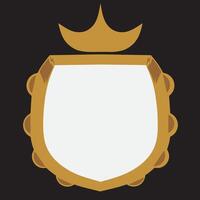 flat style gold label and frame vector