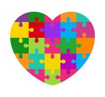 puzzle heart shape, jigsaw game heart for template, puzzle pieces vector