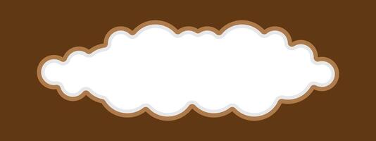 speech bubble frame cloud shape on brown background vector