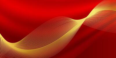 red fabric luxury and gold background, elegant curtain red golden for banner background vector