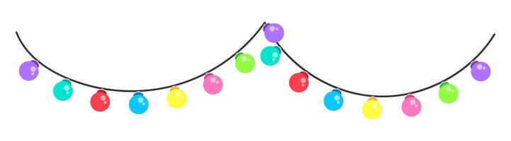 colorful festive string lights, decorative light, lightbulb hanging vector