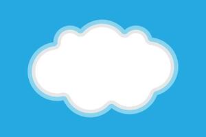 speech bubble frame cloud shape on light blue background vector