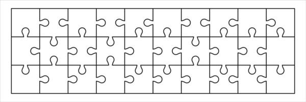 puzzle outline, jigsaw game template, empty puzzle vector