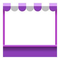 storefront frame with awnings, purple canopy tent, kiosk frame, kiosk shop front frame for banner vector