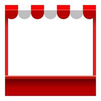 storefront frame with awnings, red canopy tent, kiosk frame, kiosk shop front frame for banner vector