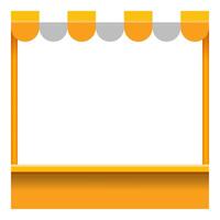 storefront frame with awnings, yellow canopy tent, kiosk frame, kiosk shop front frame for banner vector
