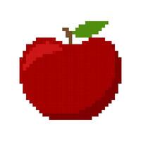 pixel apple fruit, pixel apple red for icon, pixel apple for illustration vector