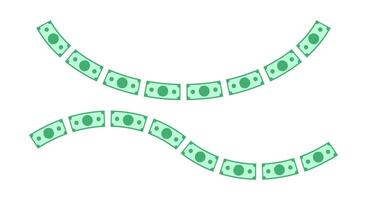 banknote money twisted line, stripe paper currency vector