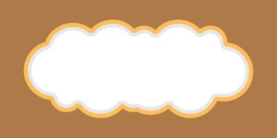 speech bubble frame cloud shape on foft brown background vector
