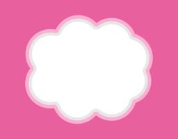 speech bubble frame cloud shape on pink background vector
