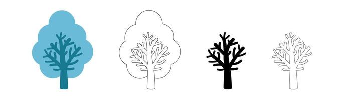 simple tree shape icon, outlined tree, tree symbol vector