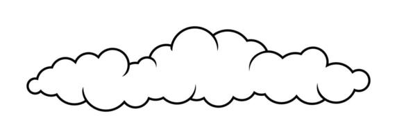cloud line shape, clouds outline vector