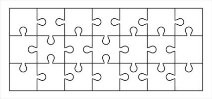 puzzle outline, jigsaw for template, puzzle blank vector