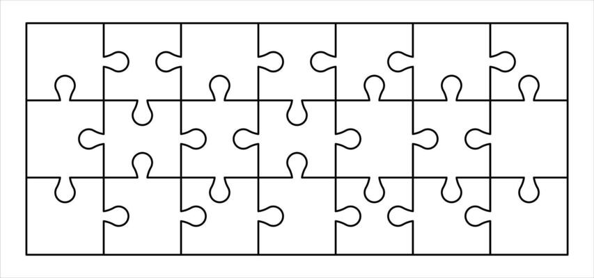 puzzle outline, jigsaw for template, puzzle blank