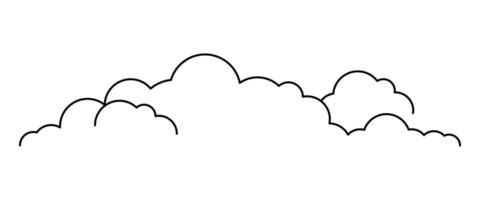 cloud line shape, clouds outline graphic vector