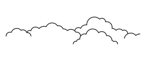 cloud line shape graphic, clouds outline vector