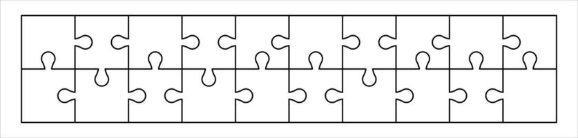 puzzle outline, jigsaw template, puzzle blank vector