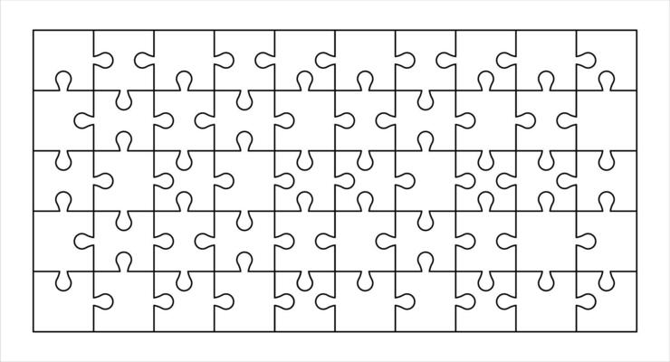 puzzle outlined, jigsaw game template, puzzle blank