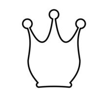 crown line icon, crown outline silhouette, crown simple line shape vector