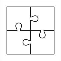 puzzle outline, jigsaw game for template, puzzle blank vector
