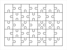 puzzle outline, empty jigsaw game template, puzzle blank vector